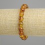Pulsera de ámbar, bolas lisas, diámetro 9 mm, longitud 18 cm, elástica