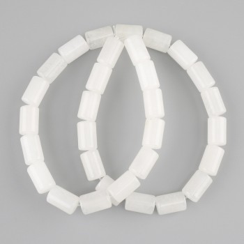 Cuentas de cristal de roca cilíndricas 12×8 mm ±, longitud 39 cm ±, en hilo