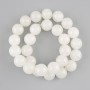 Cuentas de cuarzo blanco, bolas lisas de 14 mm, longitud de hilo 38 cm, en hilo