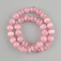 Cuentas rosadas de ojo de gato de 12 mm en hilo