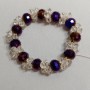 Pulsera de cristal checo, longitud 18 cm ± elástica