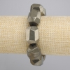 Pulsera de pirita facetada, diámetro 20-21 mm, 5×16 mm ±, longitud 18 cm ±, elástica