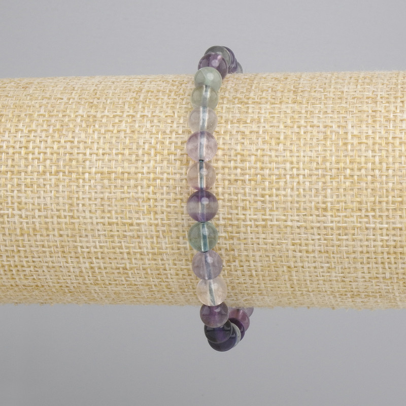 Pulsera de fluorita con cuentas lisas de 6 mm — PebbleBead