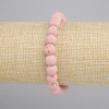 Pulsera rosa de lava volcánica - bolas lisas de 8 mm, longitud aprox. 18 cm, elástica