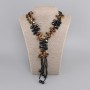 Collar de tres hileras con piedras variadas, longitud 55 cm+