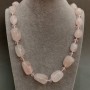 Collar de cuarzo rosa y cristal checo, longitud 53 cm+