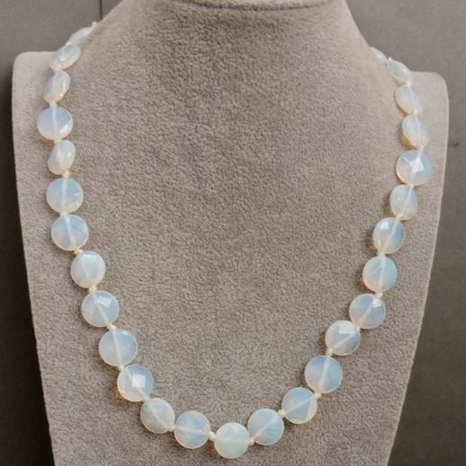 Collar de opalita, piedra lunar, longitud 49 cm+