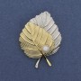Broche hoja de Mallorca dorado y plateado 39×30 mm+