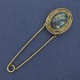 Broche-alfiler de halita dorada en metal 80×22 mm+