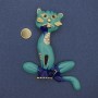 Broche de gato con esmalte y cristales