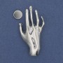 Broche magnético «Mano» de metal plateado 27×55 mm+