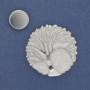 Broche magnético Acento con esmalte, metal plateado, 40 mm+