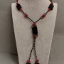 Collar de piedras y cuentas, longitud 70 cm+