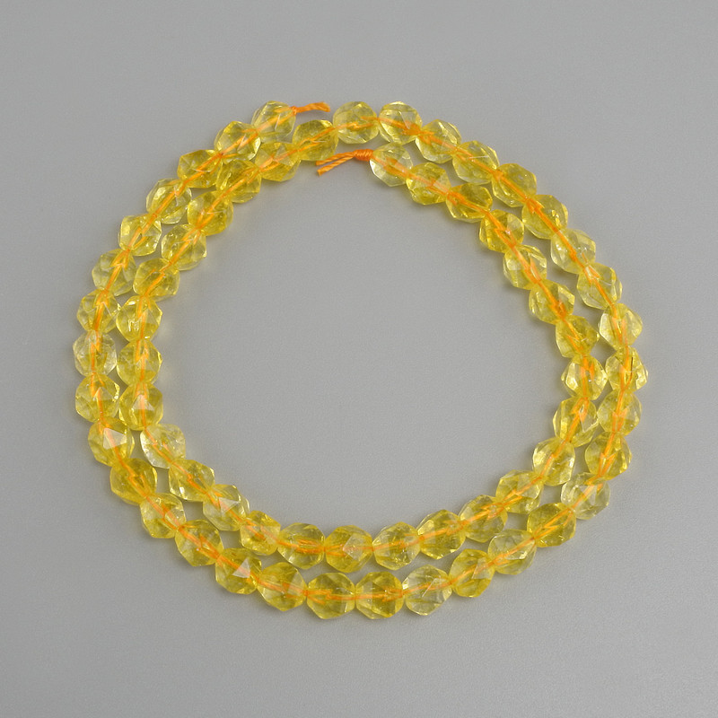 Cuentas de citrino facetadas, diámetro 6×5 mm, longitud 36 cm ±