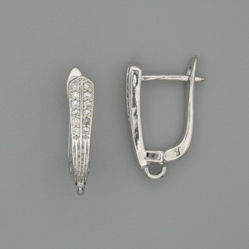 Enganches para pendientes plateados 18×4 mm - par