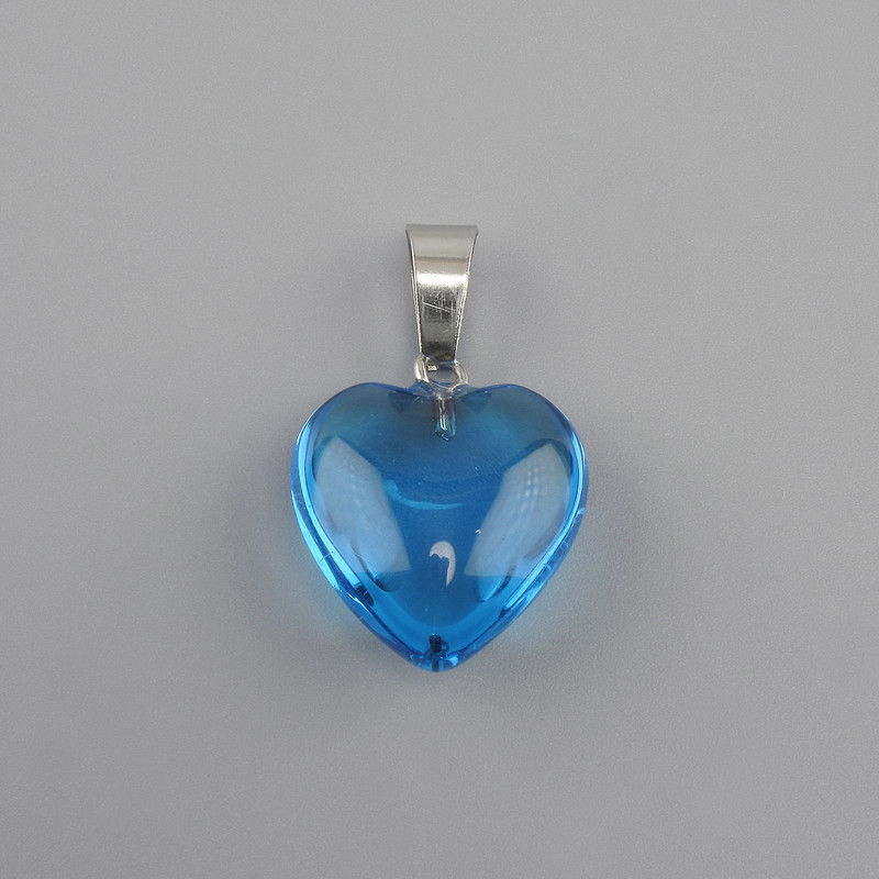 Colgante 'Corazón' de vidrio teñido 16×16×25 mm+