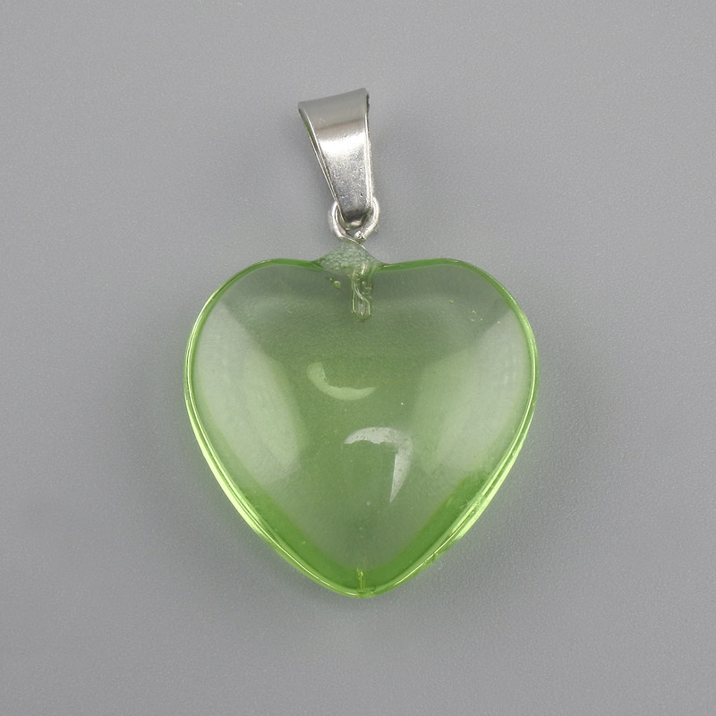 Colgante «Corazón» de vidrio teñido 20×20×6×30 mm+