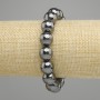 Pulsera de hematita facetada bola 12mm +-, longitud 18cm +- elástico