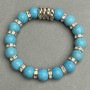 Pulsera Turquesa elástica, diámetro 10(+-)mm, longitud 18cm con incrustaciones
