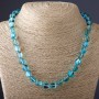Collar de cuentas de vidrio opalino azul, diámetro 10 mm
