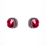 Pendientes con cristal rojo cuadrado de 1,7 cm