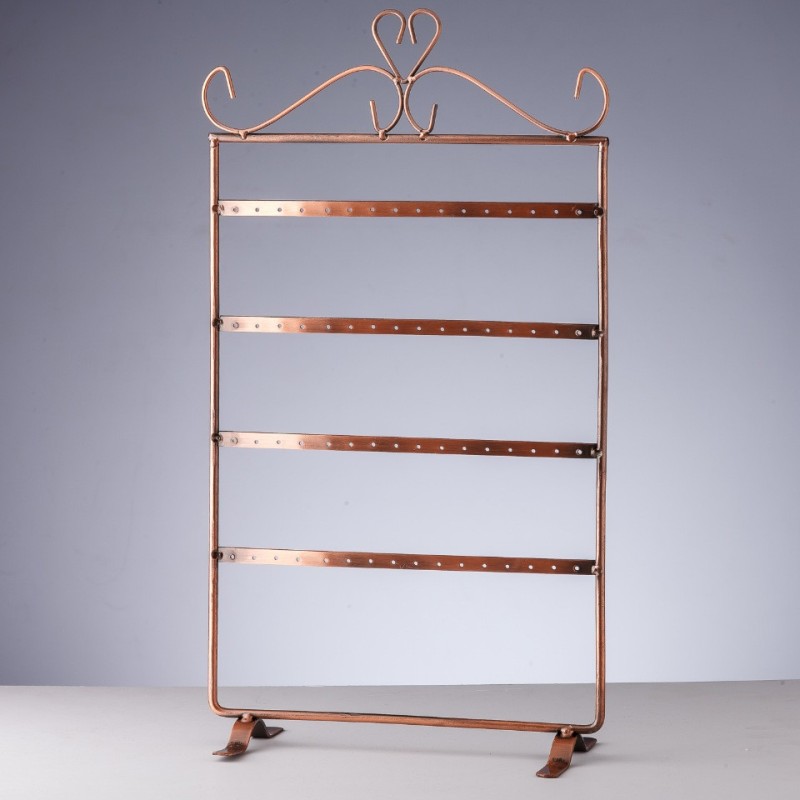 Soporte para joyas - Percha para pendientes, 4 niveles, cobre, 37x20 cm