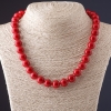 Collar de coral prensado — cuentas esféricas lisas de 12,5 mm, 45 cm de longitud