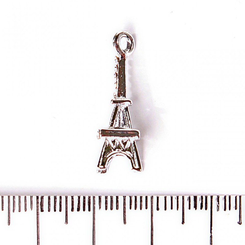 Colgante Torre Eiffel con strass, 25x8 mm, presentación 3 uds
