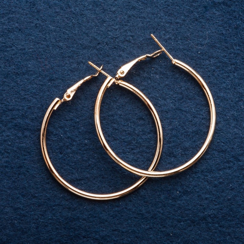 Aros redondos dorados, diámetro de 6 cm