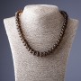 Collar de topacio ahumado 47 cm, cuentas disco de 12 mm