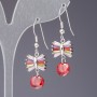 Pendientes con cristales de colores 'Lazo', longitud 4,5 cm