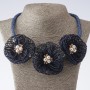 Collar de cordón textil azul Barhattsi, longitud 48–55 cm