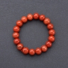 Pulsera elástica de piedra natural jaspe rojo, cuentas lisas de 10 mm de diámetro