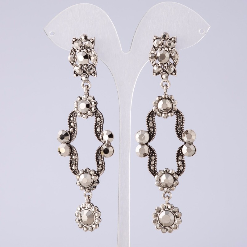 Pendientes largos de noche, longitud de 9 cm