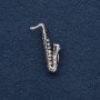 Broche «Saxofón» 3×1 cm color plata oscura