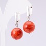  Pendientes «Elegante» de coral esponjoso, diámetro 14 mm, longitud 3 cm