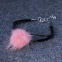 Pulsera de pelaje natural rosado
