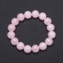 Pulsera elástica de cuarzo rosa natural – bolas lisas, diámetro 12 mm+