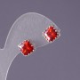 Pendientes con cristales rojos en forma de rombo, diámetro 10 mm