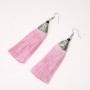 Pendientes de flecos «Almina» rosa, 10 cm de largo