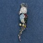 Broche «Cacatúa Kakadú» 7x1,5 cm, metal gris