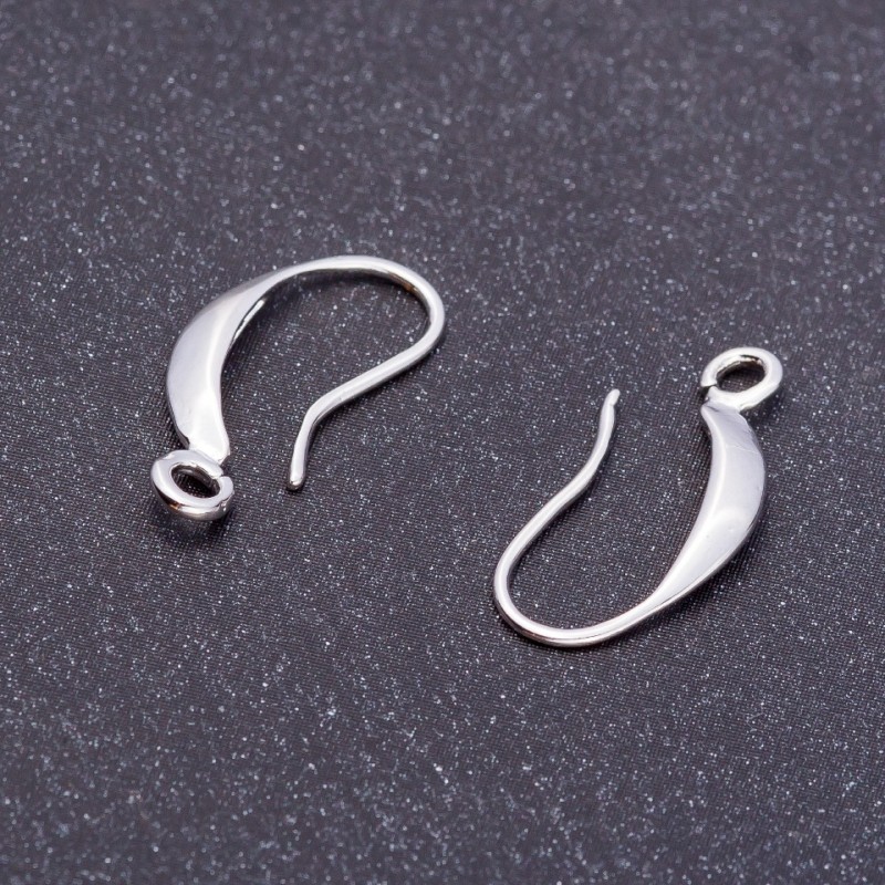 Ganchos para pendientes, longitud 20 mm, color plata