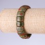 Pulsera de jaspe heliotrópico, eslabón 15×11 mm en elástico