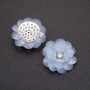 Aplique decorativo floral acrílico azul, diámetro 30 mm