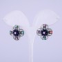 Pendientes «Aster» morados, diámetro 22 mm