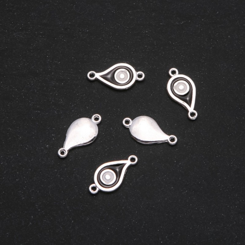 Conector Ojo egipcio gris metálico 11×22 mm, 5 uds