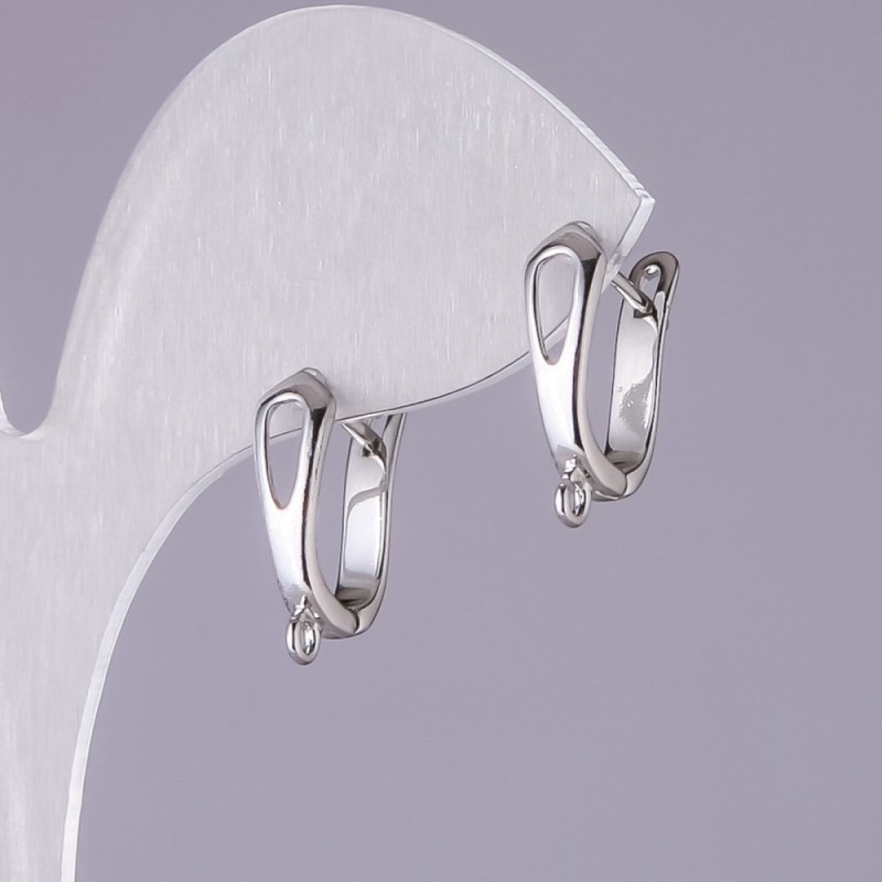 Ganchos para pendientes de color plata 17×5 mm