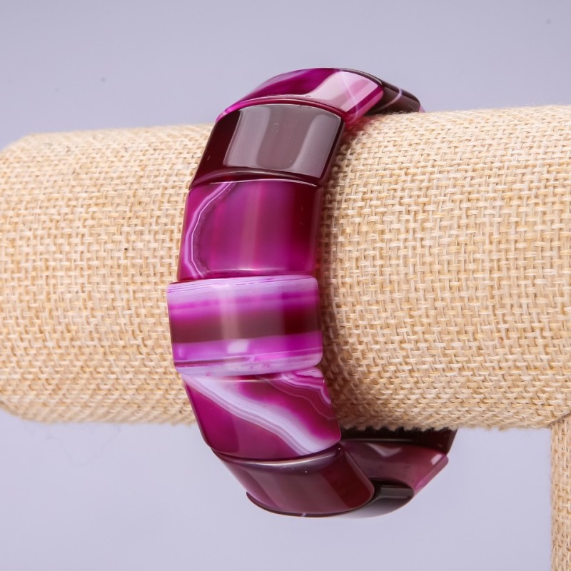 Pulsera de ágata, eslabón 15×25 mm, longitud 18 cm