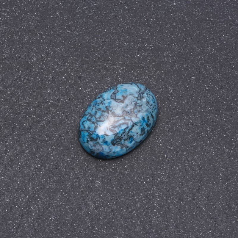 Cabujón de jaspe azul sintético 25x18 mm