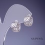 Pendientes Xuping de olas 13×8 mm con rodio